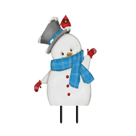 Briarwood Lane Jolly Winter Snowman Metal Yard Art