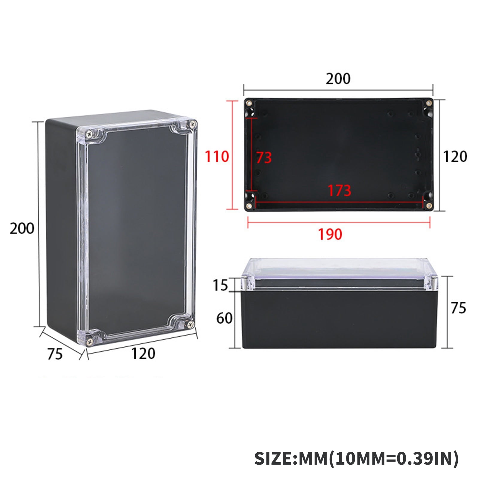 Waterproof Power Case Junction Box Dustproof Electrical Project Box Enclosure Case Outdoor Electrical Connection Boxes