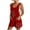 Red, variant on Huvoen Women Summer Linen Overalls Shorts Loose Fits Sleeveless Knot Strap Cotton Cute Printed Short Romper Jumpsuits with Pockets Black l