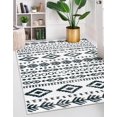 thumbnail image 4 of Moynesa 5'x7' Bohemian Moroccan Area Rugs 5x7ft,Washable White Black Entryway Rug Non-Slip,Low-Pile Soft Tribal Geometric Carpet for Living Room Indoor Entry Office Bedside, 4 of 7