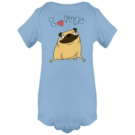 

I Love Pugs Bodysuit Infant -Image by Shutterstock 12 Months