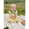 thumbnail image 6 of BemeyourBBs Toddler Baby Girl Golf Dress Outfits Summer Striped Dress Golf Embroidered Ruffled Trim Crew Neck Flying Sleeve A Line Dress, 6 of 9