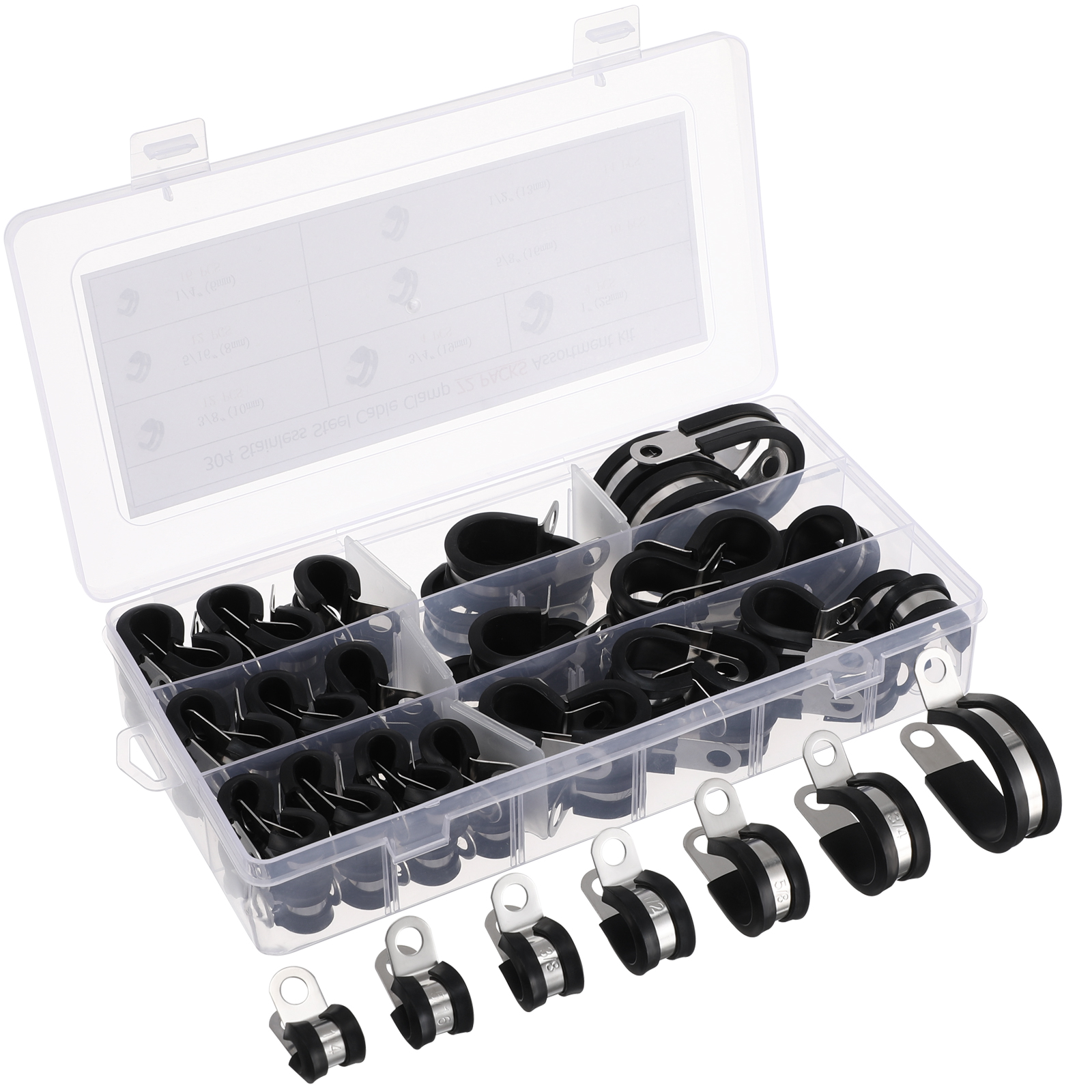 LEXSOMEO 72 Pcs Cable Clamps U Bracket Tube Clamps Hose Clamps Metal Clamps Pipe Repair Clamp