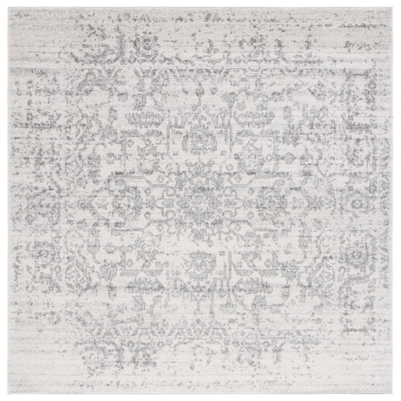 SAFAVIEH Madison Katina Traditional Oriental Area Rug, Silver/Ivory, 6'7" x 6'7" Square