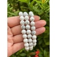 thumbnail image 3 of White Howlite Crystal Bead Bracelet 8mm, Wholesale Genuine White Howlite Stretch Gemstone Bracelet, Gift for Men & Women (10), 3 of 9