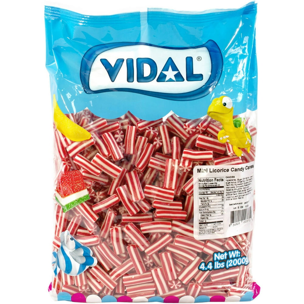 Vidal Mini Licorice Candy Cane Gummies, 4.4 lbs