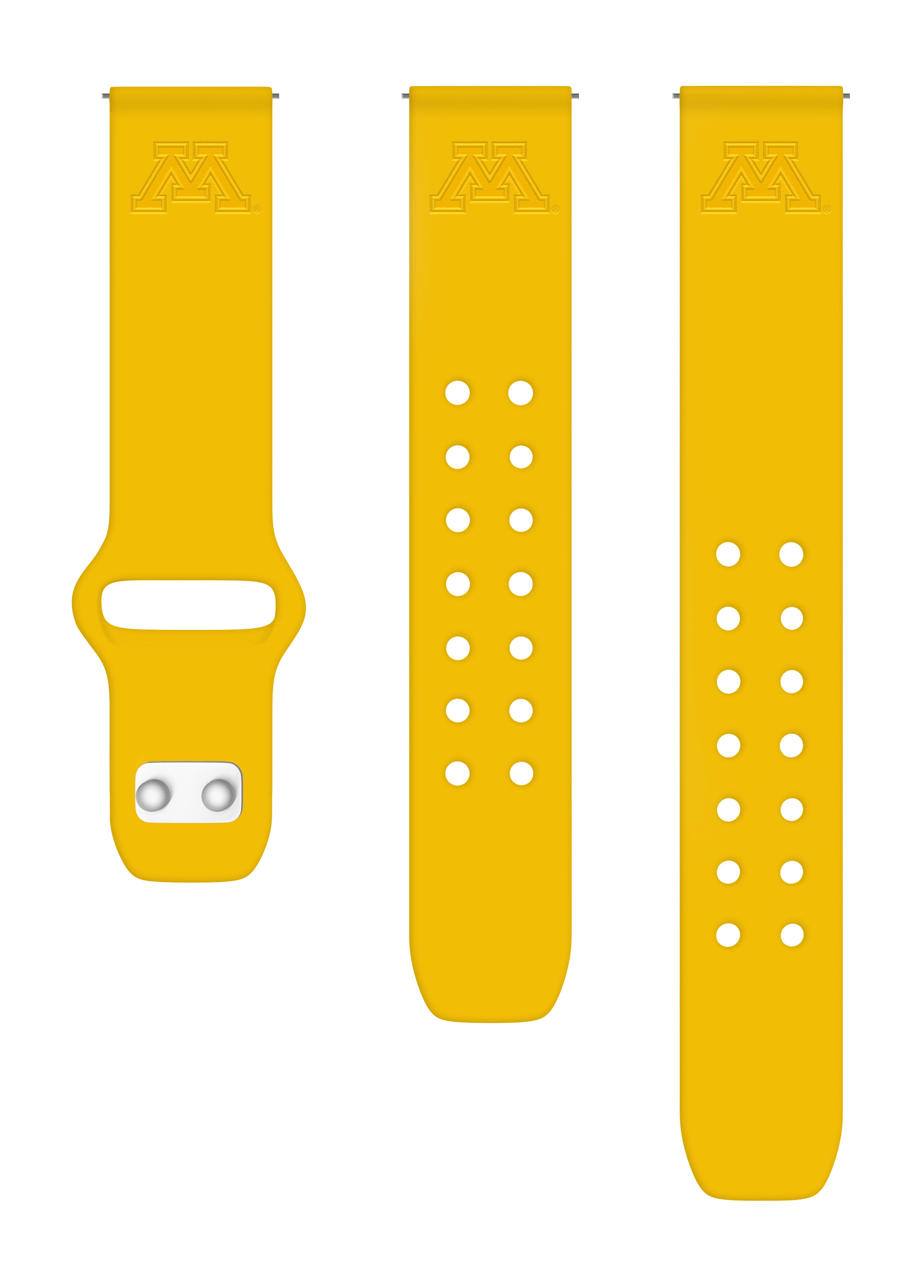 Minnesota Engraved Silicone Unisex Watch Band for Fitbit & More (20mm Yellow) by Affinity Bands