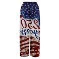 thumbnail image 4 of 250 Years Pants for Women Independence Day American Flag Print Wide Leg Pants Slit Baggy Elastic High Waist Regular Fit Casual Pajama Bottoms, #01 Light Blue, S, 4 of 6
