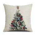 thumbnail image 1 of Juego de almohadas navideñas pulgadas casa de campo de lino decoración de almohadas sofá almohada decoración navideñaC1PCS, 1 of 5