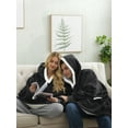 thumbnail image 6 of Fantaslook Wearable Blanket Hoodie for Women and Men, Oversized Sherpa Fleece Blanket Sweatshirt with Sleeves & Pocket, 6 of 8
