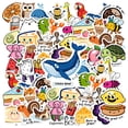 thumbnail image 3 of 35pcs Funny Animal Stickers Cute Kids Stickers Food PVC Stickers for Laptops Notebooks Phones, 3 of 9
