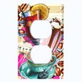 thumbnail image 2 of Metal Light Switch Wall Plate Outlet Cover (Coffee Beans Mocha Tea Marshmallow Treat Beige Yellow Letter - Single Duplex), 2 of 2