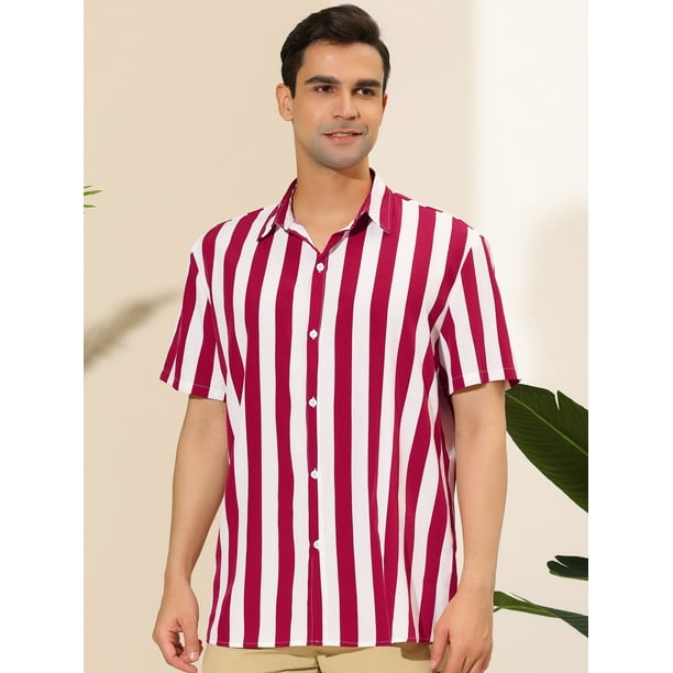 Camisa de rayas rojas para hombre hotsell