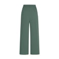 thumbnail image 6 of LEAVINGSUO Dress Pants for Women Business Casual Women's Solid High Waist Hanging Straight Tube Temperament Suit Pants With Pockets Green XL, 6 of 7