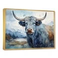 thumbnail image 2 of Designart "Painted Blue And Grey Yaks" Yaks Floater Framed Canvas Art Print, 2 of 5