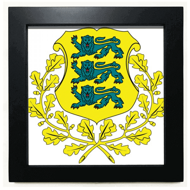 Estonia National Emblem Country Black Square Frame Picture Wall Tabletop