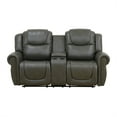thumbnail image 4 of Aukfa 78" Double Recliner Chair Loveseat RV Sofa w/ Cupholder & Console, Home Theater Seating, Leather, Gray, 4 of 10