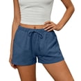 thumbnail image 6 of FNFYFH Cotton Lounge Shorts for Women Soft Wide Leg Pajama Shorts Casual Elastic Waist Pj Bottoms with Drawstring and Pockets, 6 of 6