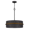 thumbnail image 6 of Quoizel Lariat 3-Light Old Black Drum Pendant Light with Wooden Trim, 6 of 9