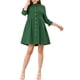 thumbnail image 2 of Vestido de camisa para mujer Inspire Chic de manga 3/4, con botones, mini vestido XL en verde oscuro, 2 of 7
