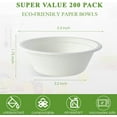 thumbnail image 3 of 200 Pack 12 OZ Paper Bowls, Disposable Compostable Bowls Bulk, Eco-friendly Bagasse Bowls, Heavy-duty Bowls Perfect for Milk Cereals, Snacks, Salads, 3 of 4