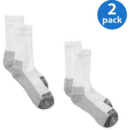 Men's Extra Cushioning Steel Toe Crew Work Socks, 2-Pack