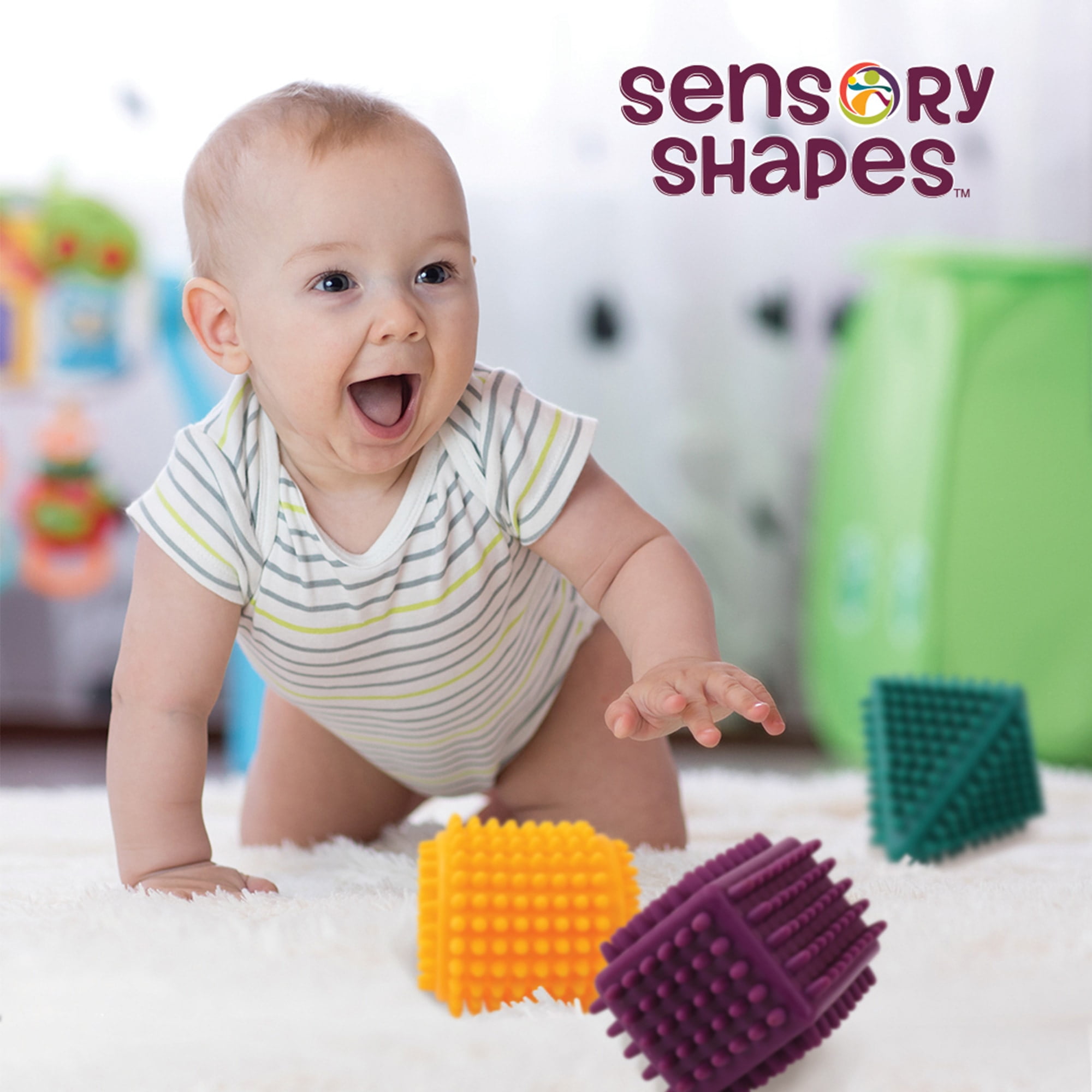 Hedstrom Sensory Shapes 6-Pack - Assorted Stimulating Shapes & Colors, Learning Toys, Develops Motor Skills & Coordination, Infants & Toddlers Ages 1+