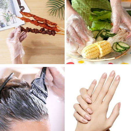 

100PCS Disposable Clear Plastic Gloves Plastic Disposable Food Gloves