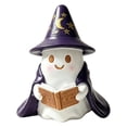 thumbnail image 3 of Light up Ghost Figurines with Spooky Witch Hat Accents, Handcrafted Resin Ghosts with Battery-Powered LED - Festive Tabletop Decor for Halloween Party, Home & Indoor Display, 3 of 6