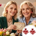 thumbnail image 1 of Women's R-ed H-eart Mom Earrings Acrylic Mom Pendant Earrings For Birthday Mother's Day, 1 of 6