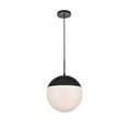 thumbnail image 7 of Eclipse 1 Light Black Pendant With Frosted White Glass, 7 of 7