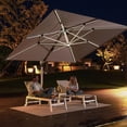 thumbnail image 4 of Purple Leaf 11 ft Grey Square LED Patio Cantilever Umbrella, 4 of 5