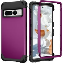 Dteck Case for Google Pixel 7 Pro,Shockproof Rubber Armor Silicone Rugged Case Hybrid Hard Back Phone Cover,Purple