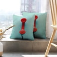 thumbnail image 6 of LALILO Throw Pillow Covers Retro Red Telephone Turquoise Red Cushion Cover 18" x 18", 2 Pack, 6 of 6