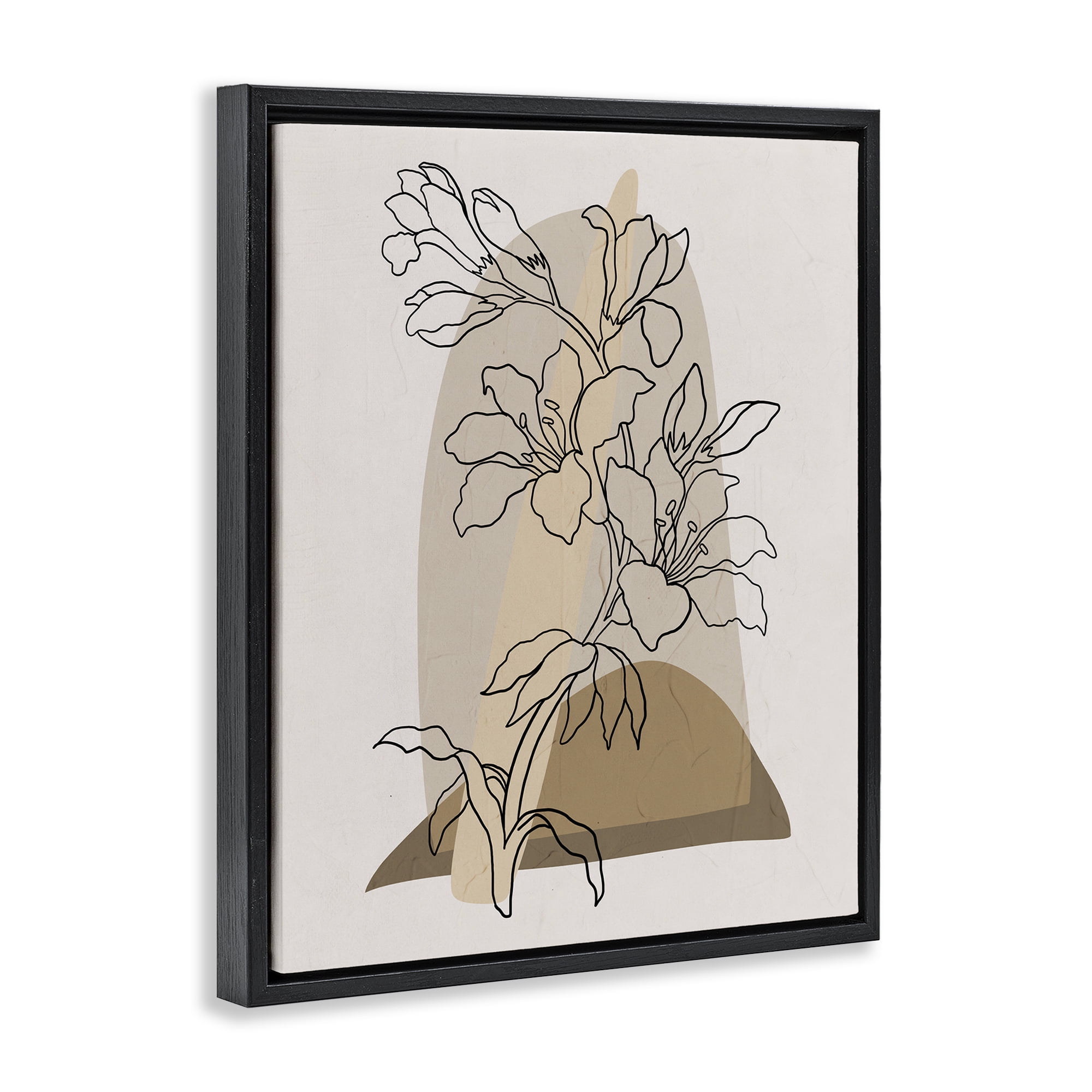 Stupell Industries Boho Lily Impression Botanical & Floral Painting Black Floater Framed Art Print Wall Art, 17 x 21