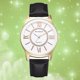 thumbnail image 3 of Reloj de pulsera informal de negocios con números romanos y caja de aleación para hombre (hombre blanco dorado), 3 of 3