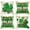 Lucky, variant on St Patricks Day Clover Decorative Throw Pillow Cover 16x16 Set of 4, Black White Buffalo Plaid Check Lucky Charms Shamrock Outdoor Pillowcase, Spring March Hat Gift Cushion Case Home Decor