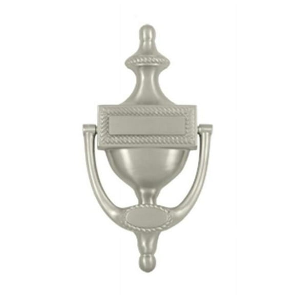 Victorian Rope Door Knocker- Satin Nickel - Solid