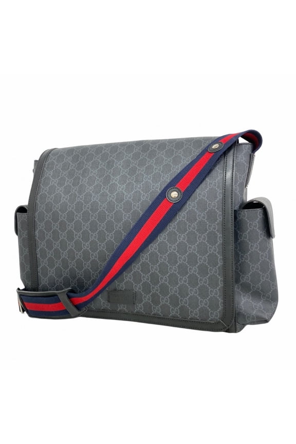 Pre-Owned Gucci GG Supreme Shoulder Bag 495909 Black Men's (Good)