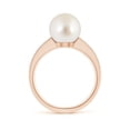 thumbnail image 2 of Angara South Sea Cultured Pearl Reverse Tapered Shank Ring in 14K Rose Gold for Women | June Birthstone Jewelry for Her, 2 of 8