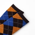 thumbnail image 4 of COUVER Women’s Stylish Argyle Knee High Socks, 2 Pairs, Coffee Mustard Royal, 4 of 7