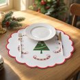 thumbnail image 7 of Cififendec Christmas Embroidered Placemat, 11.81", Christmas Scalloped Edge Table Mat for Candle Centerpiece Arranging and Tabletop Decoration, 7 of 7
