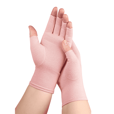GRACE & ABLE Compression Gloves for Arthritis - Open Finger, Cotton-Blend, Lightweight, Breathable Hand Support