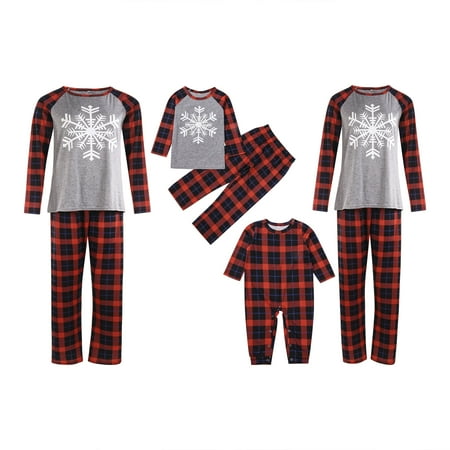 

Spring hue Family Matching Christmas Pajama Sets Snowflake Top Pants 2PCS Christmas PJs
