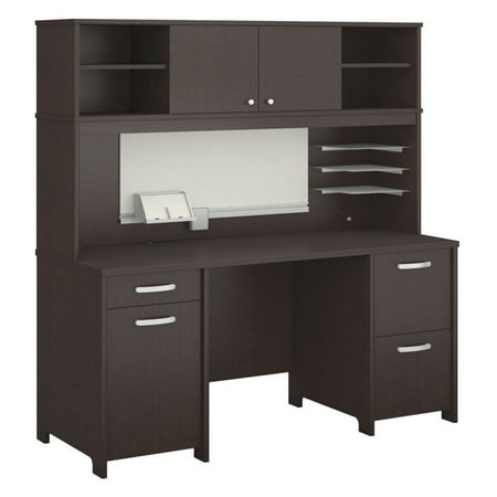 Bush Envoy Double Pedestal Desk With Optional Hutch Com Bush Envoy Double Pedestal Desk With Optional Hutch