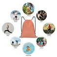 thumbnail image 6 of Fuzoiu Orange Gingham Print Drawstring Backpack for Gym, Travel, Yoga,Sports Sackpack String Bag for Women Men-Medium, 6 of 6