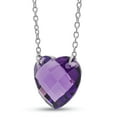 thumbnail image 2 of SuperJeweler 7 Carat Heart Shape Amethyst Necklace in Sterling Silver, 18 inches for Women, 2 of 6