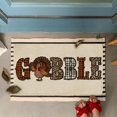 thumbnail image 4 of Thanksgiving Gobble Turkey Door Mat Fall Outside,Buffalo Plaid Welcome Mat for Front Door,Thankful Autumn Indoor Outdoor Non-Slip Rugs Doormat for Farmhouse Home Porch Decorations (30" x 17"), 4 of 5
