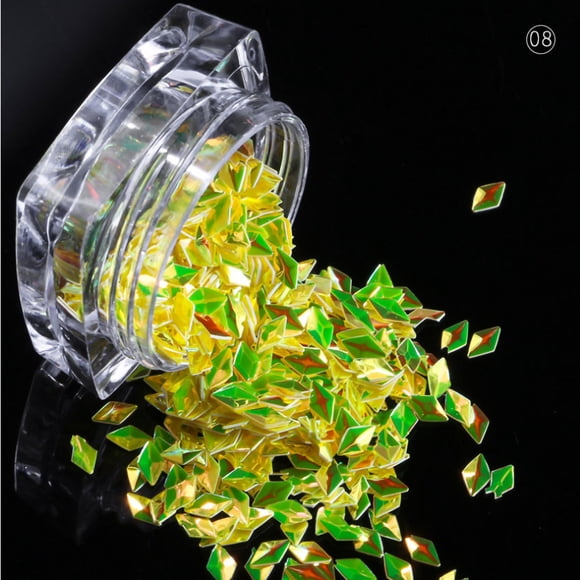Xihbxyly Parches de Uñas Postizas con Lentejuelas de Diamante Tridimensionales y Purpurina, Accesorios para Decoración de Uñas