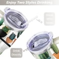 thumbnail image 5 of 40oz Watercolor Cactus Succulents Stainless Steel Flip Straw Tumbler Spill Proof Travel Cup Double Wall Vacuum Insulated Coffee Mug with Top Handle, 5 of 6
